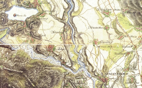 Lesce na Jožefinski vojaški karti, 1763